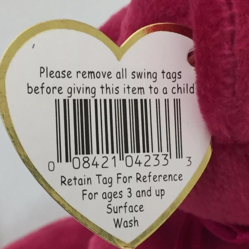 Ty Beanie Baby Valentina Bear Red With White Heart - Picture 7 of 7